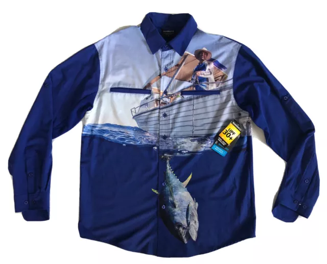 SHIMANO Men’s Blue Vented Fishing Shirt Size S (NEW with Tags)  RRP. $99.95