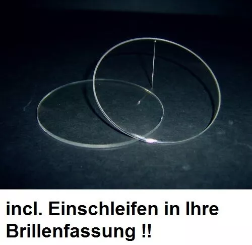 2 Brillengläser Kunststoff 1,74AS HART-SET + Einschleifen in Vollrandbrille !