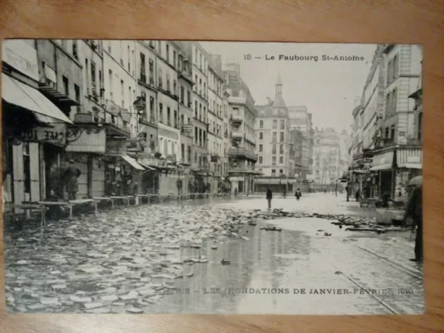 Cpa PARIS les inondations de janvier 1910 faubourg St Antoine