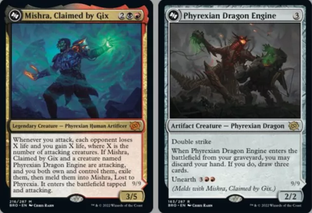 Mishra, Claimed by Gix / Phyrexian Drangon Engine (MELD) - The Brothers' War NM