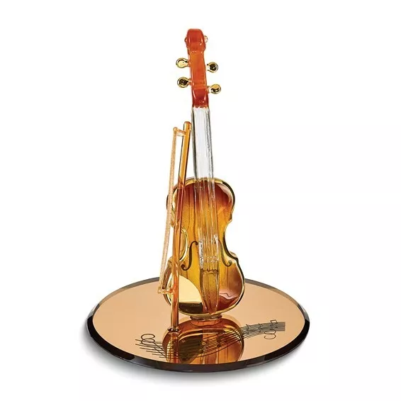 Handcrafted Collectable Violin  Mini Glass Figurine Sculpture