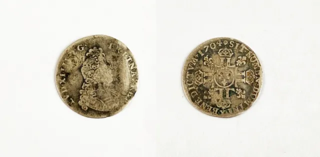 Frankreich Ludwig XIV. 1704   1/2 Ecu   Original Münze