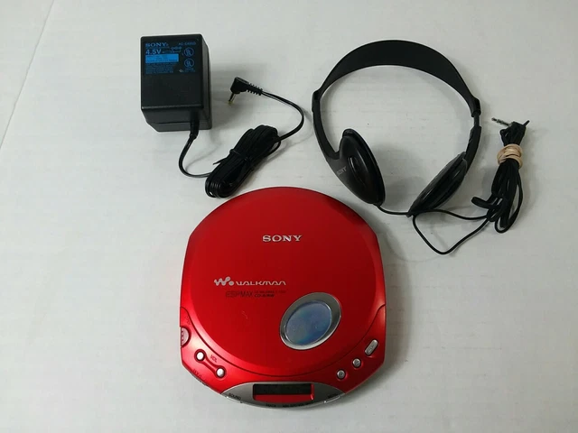 SONY WALKMAN DISCMAN D-E350 ESP Max Portable CD-Player Red Tested ...