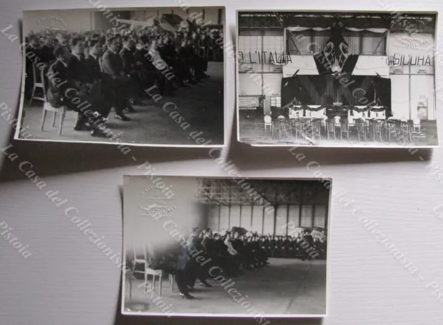 REGIA AERONAUTICA. AEROPORTO CENTOCELLE SUD. Timbro a secco su 3 foto, anni '30