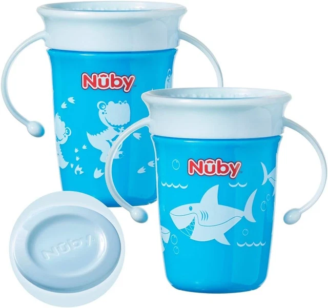 Nuby Sipeez 360 Grad Wonder Minitassen, verschiedene Farben, 2 Stück 1er Pack