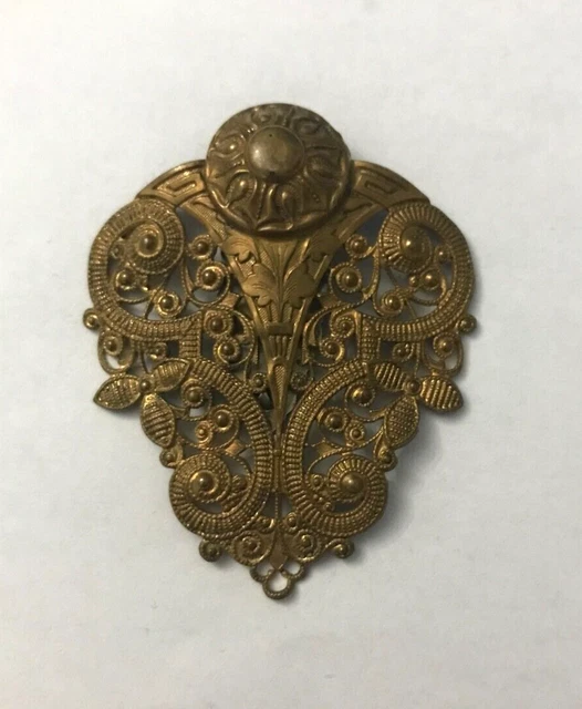 Grande broche originale à clip pour foulard torsadée celtique des années 1980 - France