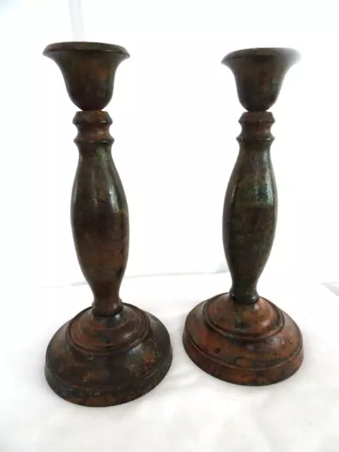 Made In India 8" Heavy Metal Candle Holders-for 1" Tapers-Set of 2