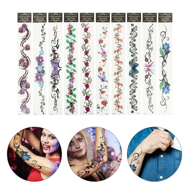 10 SHEETS KÖRPERTATTOOS ArmTattooAufkleber Gesicht Mann EUR 8,95