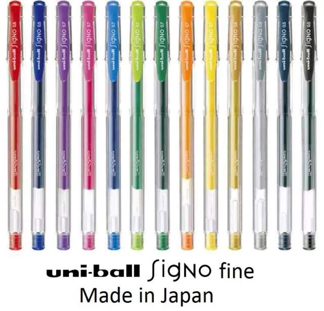 2 x UNI-BALL UNIBALL SIGNO UM-100 EYE GEL PEN -0.7mm -UM100 Black Blue Red Green