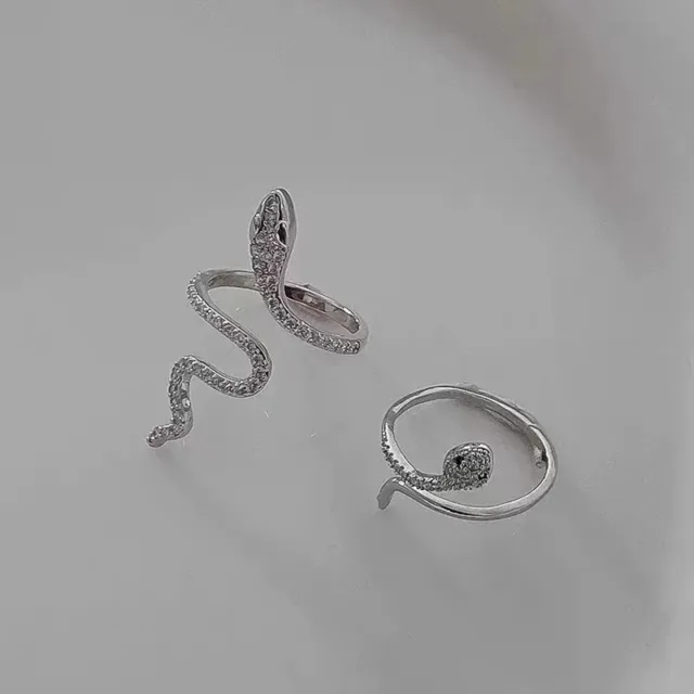 Schlange Damen 925 Silber Ring Größenverstellbar 48-55