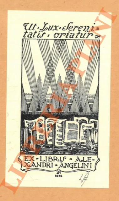 ANGELINI Luigi -  Ex libris Alexandri Angelini.  (EX-1293)