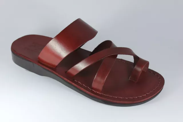 Marron Sandales En Cuir Pour Hommes Et Femmes Biblique Chaussures De Jésus 36-50 2