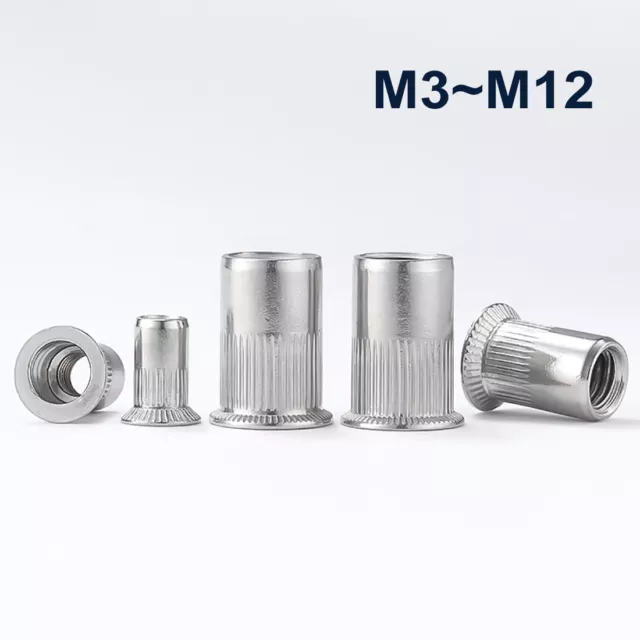 Dadi rivetto cieco testa piatta 304 acciaio inox metrico M3 M4 M5 M6~M12 dado rivetto