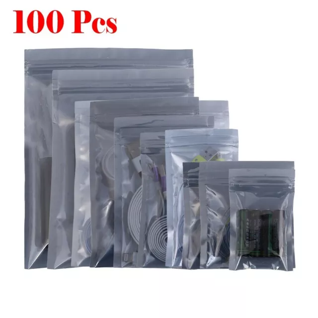 Sacs polyvalents antistatiques Gripseal 100 x sacs plats solides en gris
