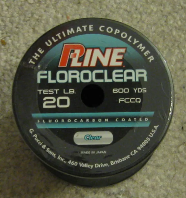 PLINE CLEAR FLOROCLEAR fluorocarbon coated line 20lb 600 yd NEW p