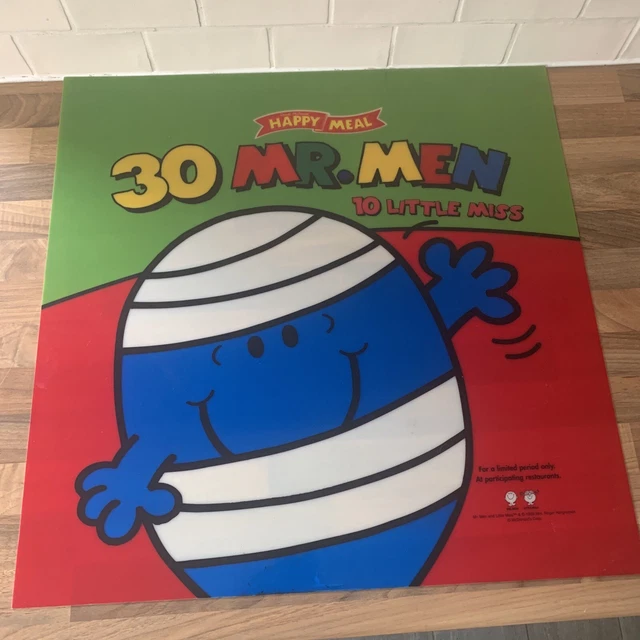 McDonalds Happy Meal Translite Sign - MR MEN & LITTLE MISS 1999 - 55cm x 55cm