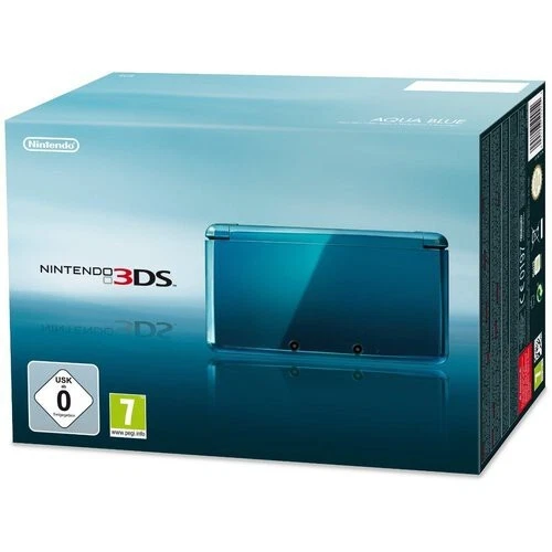 Nintendo 3DS - Console #Aqua Blue / blu + cavo di alimentazione con IMBALLO ORIGINALE