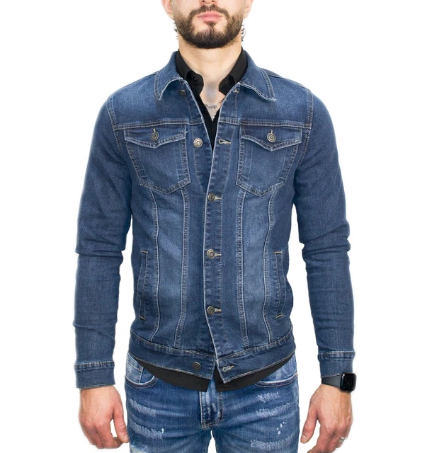 Giacca di jeans da uomo giubbotto casual giubbino estivo S M L XL XXL XXXL RDV