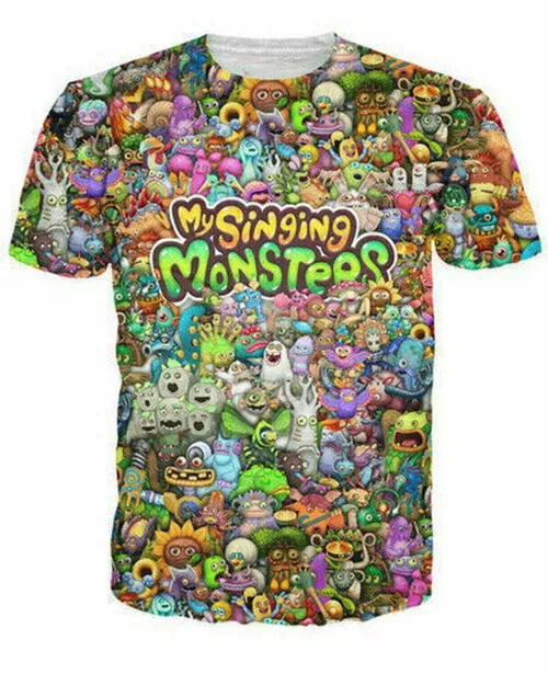 Girl Boy Kids My Singing Monsters Character T-Shirt 3D Short Sleeve Tee Tops UK