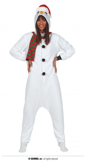 Costume pigiama pupazzo di neve taglia unica uomo donna