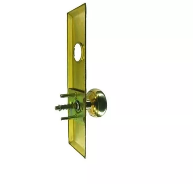 Mortise Lock Escutcheon Plate 2-3/4" X 10" with Brass Door Knob & Cylinder Hole