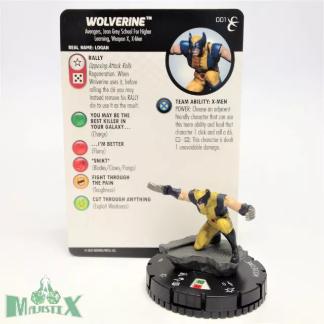 Heroclix X-Men: Rise and Fall set Wolverine #001 Common figure w/card!