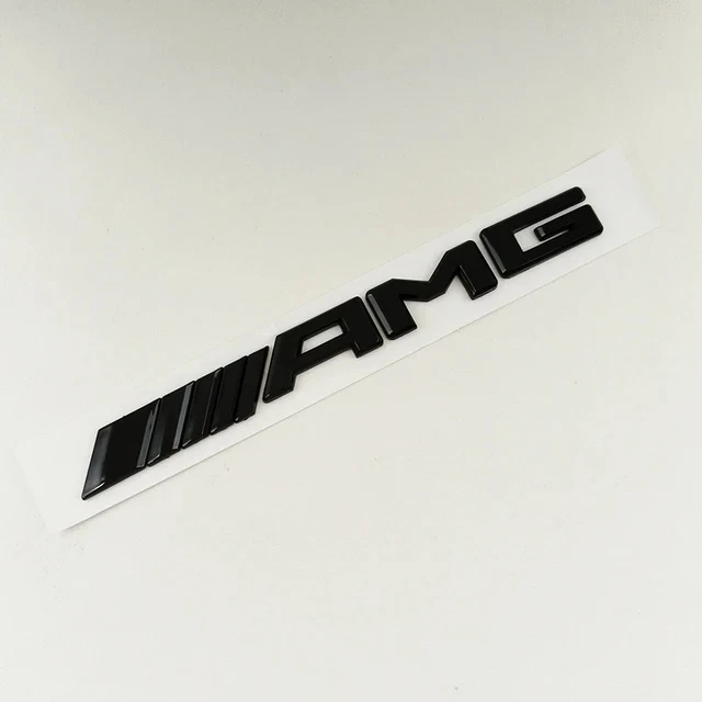 Lot De 2 Autocollants Brillants 'AMG' Pour Mercedes - Blanc Brillant, 20 Cm De Long - Qualité Premium PVC, Fabrication Française