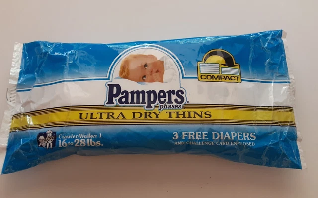 Vintage Pampers Diapers Sample Ultra Dry Thins