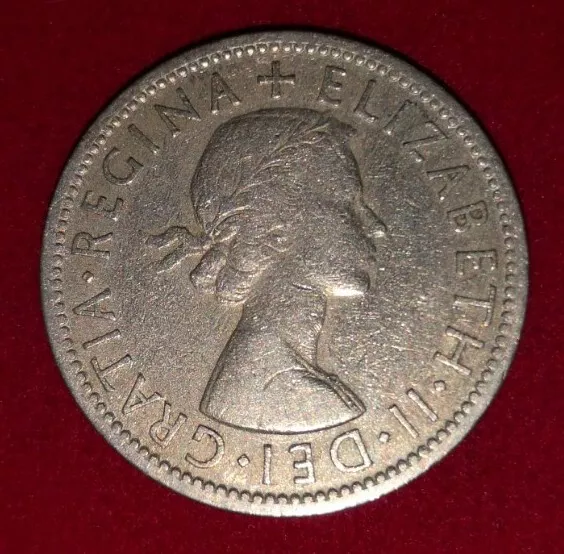 1957 Queen Elizabeth II Two Shilling/Florin UK Coin #40