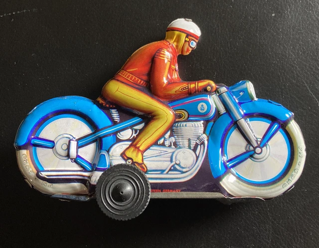 altes Niedermeier Motorrad mit Friktionsantrieb - Blech