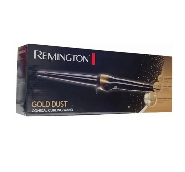 REMINGTON CI5208 GOLD Dust Conical Curling Wand, New & Sealed £14.99 -  PicClick UK