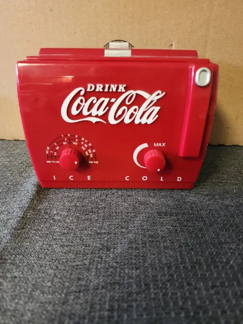 Coca-Cola Mini Cooler Radio model # MC194 AM/FM and TV Bands. Tested And Works