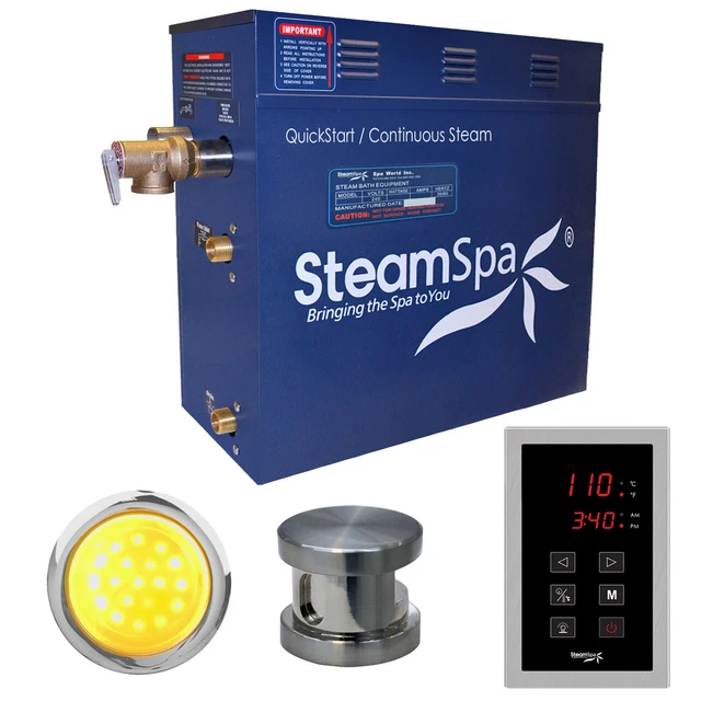 Generador de baño de vapor SteamSpa INT600 Indulgence 6 KW QuickStart - níquel