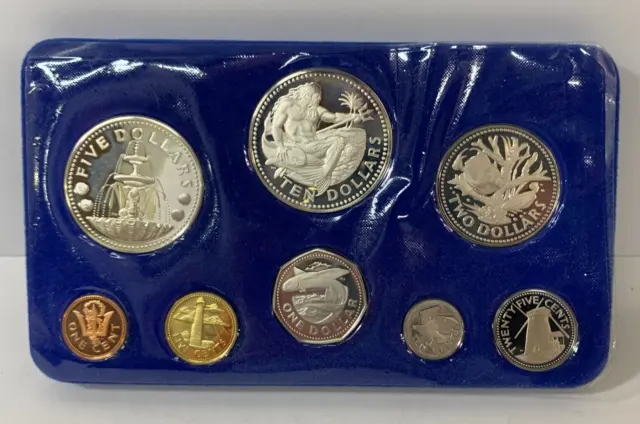1973 FIRST NATIONAL COINAGE OF BARBADOS Proof Set, Franklin Mint, no box or COA