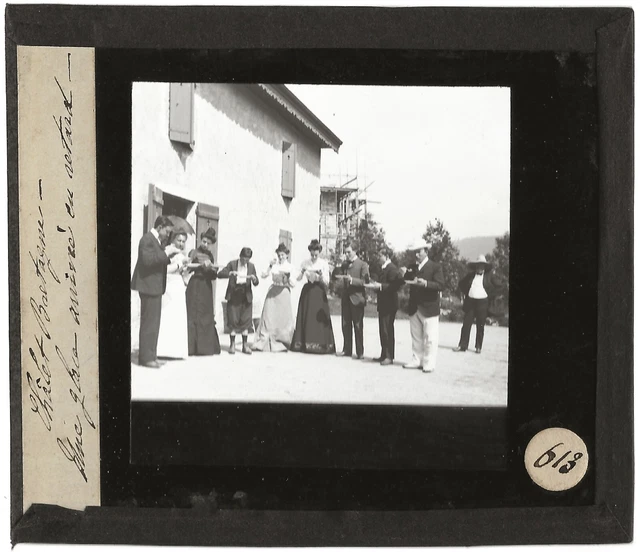 Ancienne Photo Sur Plaque De Verre - Vélos à Rochesson (8,5x10 Cm, Vers 1900)