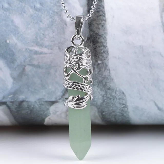 Hexagonal Natural Quartz Crystal Chakra Healing Point Pendant Necklace Jewelry