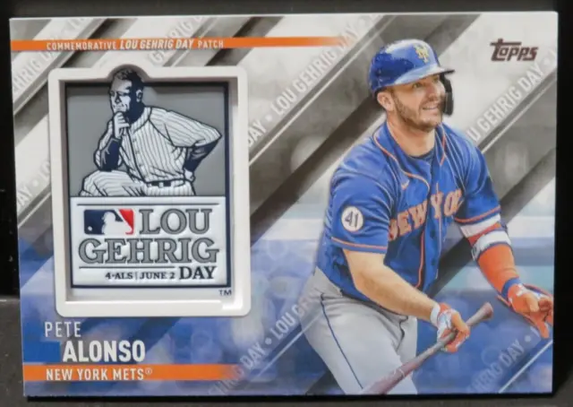 #3523 2022 Topps Update Special Event Lou Gehrig Day Patch Pete Alonso #Seppa