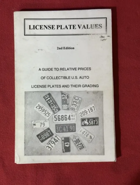 1995 LICENSE PLATE VALUES 2nd EDITION PAPER BACK BOOK BY BOB & CHUCK CRISLER!!
