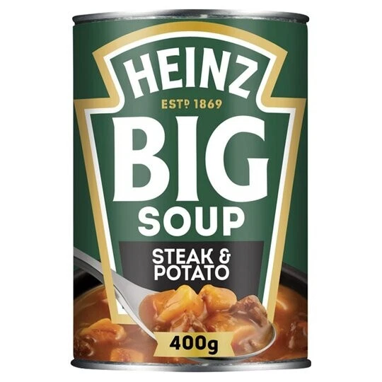 HEINZ BIG SOUP bistecca e patate grandi 400 g x 8 lattine lattine LUNGA DATA