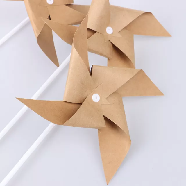 3Pcs Paper Party Pinwheels Craft Windmill Vintage Style Craft Toys Wind Spinn LX 3