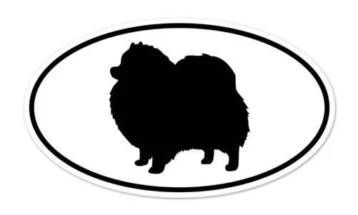 Pomeranian Dog Breed Shape Oval car window bumper vinyl sticker 5" x 3"