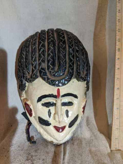 Yoruba Dance Mask from Nigeria — Great Carved Detail —Authentic African Wood Art