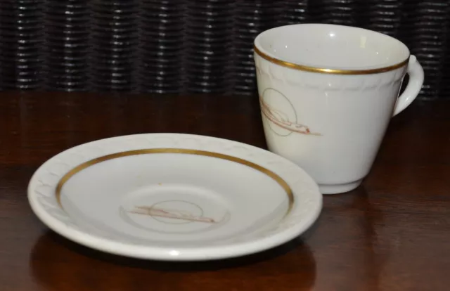 Union Pacific Zephyr Railroad Pottery Demitasse Cup Saucer Syracuse China