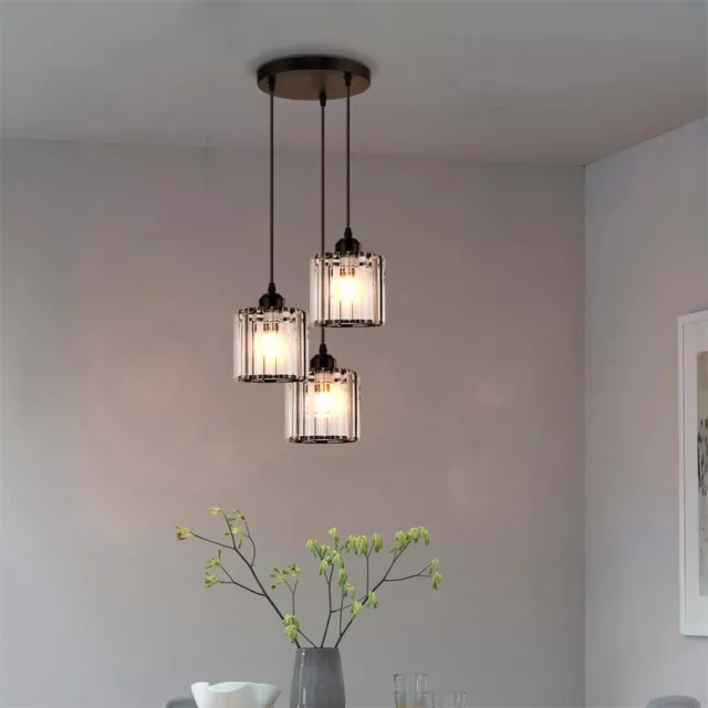 Modern Chandelier Vintage Glass Pendant Lights Industrial Hanging Ceiling Lamp