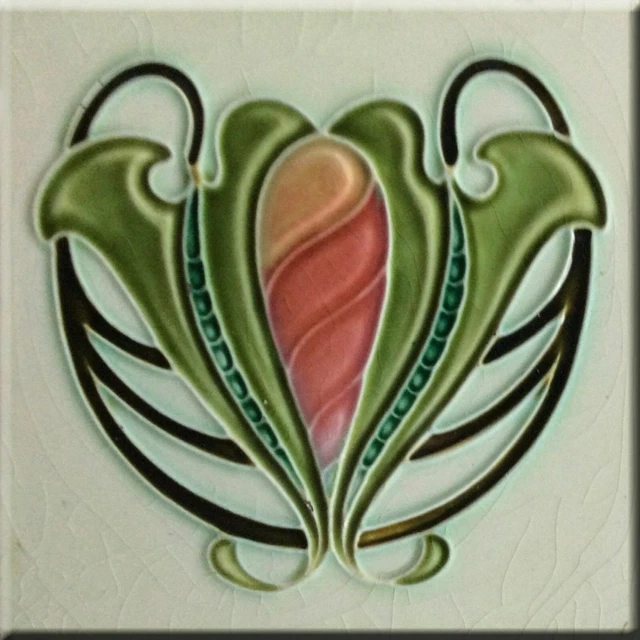 Ceramic Tile Art Nouveau Vintage Rare Reproduction Majolica- Many to Choose From