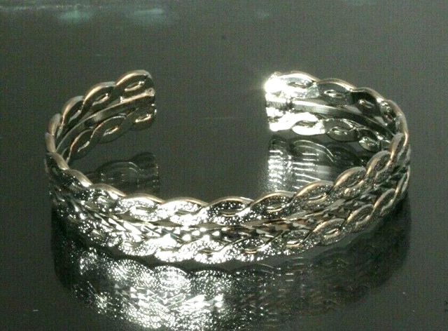 22K 23K 24K Thai Baht Dp White Gold ~ Siam Oval Arm Cuff Or Bangle Bracelet