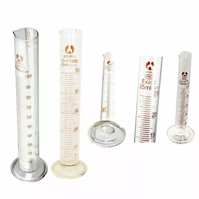 Messzylinder aus  Glas Größen: 5ml,10ml, 25ml, 50ml, 100ml, 250ml oder 500ml 2