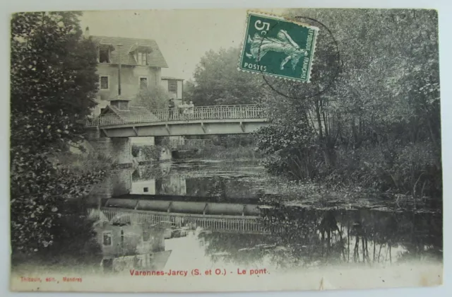 CPA 78 VARENNES-JARCY, le pont, 1908