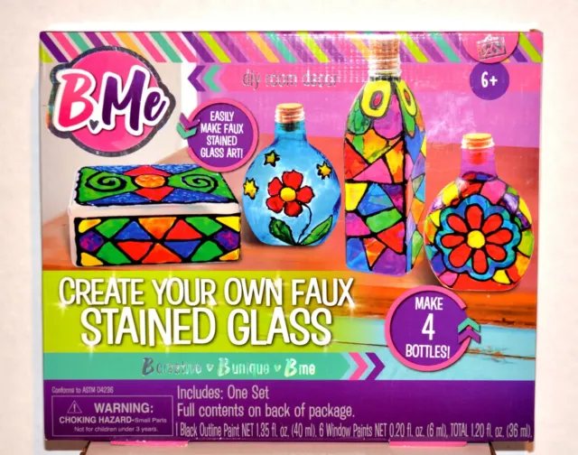 FAUX 28pc Precut Stained Glass Kit for Adults Skill 2 Bat Suncatcher DIY Kit  for Adults No Stained Glass Grinder Needed 
