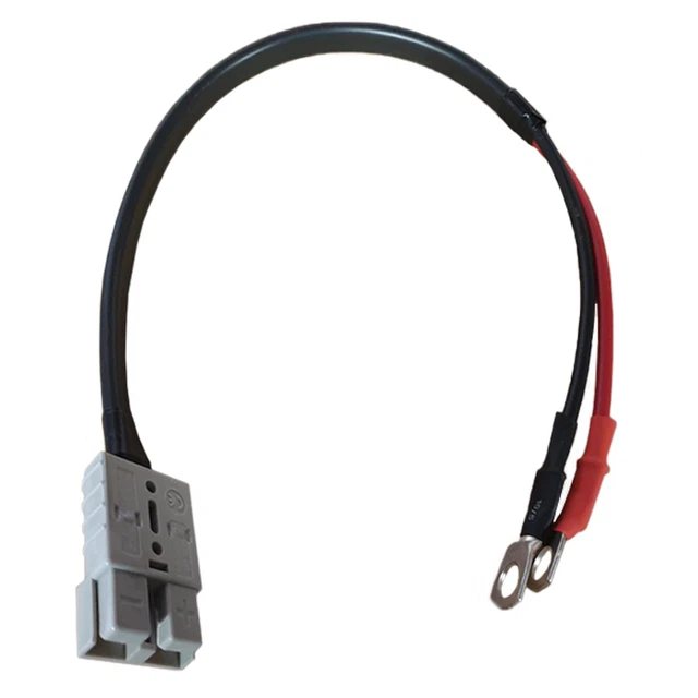 50amp Anderson Plug to 2 x Cable Lugs 10mm Rings, 500mm x 10awg
